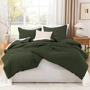 Litanika Dark Olive Green California King Comforter Set - 3 Pieces Cal King Lightweight Summer Soft Solid Bed Comforter, Oversized Fluffy Down Alternative Bedding Set (104x96In, 2 Pillowcases) by CozyNest Decor