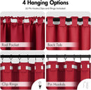 ANRODUO Back Tab Blackout Curtains for Bedroom Living Room, Rod Pocket Pinch Pleated Thermal Insulated Room Darkening Curtains 84 Inches Long 2 Panels, Red, 42 x 84 Inch by TinyTreasures Baby Boutique