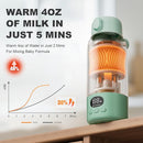 Portable Bottle Warmer for Travel - Portable Milk Warmer for Baby - Fast Heating Fast Heating Breast Milk & Formula Warmer 17oz Capacity, Adjustable Temp Long Battery Life for Outdoor Airplane and Car by TinyTreasures Baby Boutique