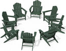KINGYES HDPE Adirondack Chair Set of 8, Classic All-Weather Adirondack Chair, Green by GreenHaven Gardens