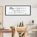 SRSZHIYUE Bless the Food Before Us Wall Sign Decor 32"×12" Christian Bible Verse for Farmhouse Rustic Kitchen Dining Room Framed Wood Scripture Religious Jesus Prayer Wall Art (Black) by CozyNest Decor