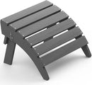 SERWALL Folding Adirondack Ottoman for Adirondack Chair, No-Assembly Weather Resistance Outdoor Footstool, High Impact Polystyrene Folding Adirondack Footrest, Gray by GreenHaven Gardens