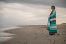 LATITUDE ZERO Alpaca Wool Throw Blanket | Warm, Ultra-Soft, Breathable, Non-Itchy Blanket-Throw | Hypoallergenic and Beautiful Fabric (Aquamarine) by CozyNest Decor