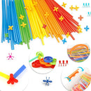 Straw Constructor Toys STEM Building 600Pcs Toy Interlocking Plastic Engineering Thin Tube Blocks Educational Kit for 3 4 5 6 7years Kids Boys and Girls Gift by TinyTreasures Baby Boutique
