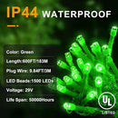 KNONEW 600ft 1500 LED String Lights Outdoor Christmas Lights 8 Modes & Timer Fairy Light Plug in Waterproof LED String Lights for Xmas Yard Tree Wedding Party Holiday Decorations (Green) by GreenHaven Gardens