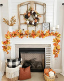 Lvydec 2 Pack Fall Maple Leaf Garland - 5.9ft/Piece Artificial Fall Foliage Garland Thanksgiving Decor for Home Wedding Party Christmas (Yellow) by CozyNest Decor