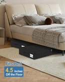 Cirhy Under Bed Storage Containers, 4.5 Inch Tall Low Profile Under Bed Storage with Sturdy Sidewalls & Bottom, UnderBed Storage for Clothes,Shoes, Pillow, Blankets Organizer, 2 Pack Black by CozyNest Decor