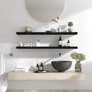 Wood Floating Shelves for Wall Decor, Rustic Wall Shelves for Bedroom Bathroom Kitchen Living Room, Set of 4 Black 36 Inch by CozyNest Decor