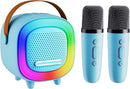 Mini Karaoke Machine Speaker for Kids Adults, Portable Bluetooth with 2 Wireless Microphones, Children's Day Birthday Gift Ideas for Toys for Teens Boys and Girls Aged 4, 5, 6, 7, 8, 9, 10, 11, 12+ by TinyTreasures Baby Boutique