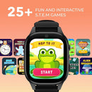PlayZoom 4 Kids Smartwatch – 1.83” Color Touchscreen, 25+ Games, Selfie Camera, Audiobooks, Songs, Step Tracker, Parental Controls, Waterproof, for Ages 4-12 (Black) by TinyTreasures Baby Boutique