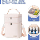 Breastmilk Cooler Bag with Ice Pack Fits 6 Baby Bottles Up to 9 Ounce by TinyTreasures Baby Boutique