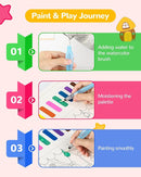 TECJOE Paint with Water Coloring Books for Toddlers, Princess Series Watercolor Set with 3 Brushes, Mess Free Painting Activity for Kids Ages 4 5 6 7 8, Arts & Crafts Toy by TinyTreasures Baby Boutique
