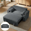 68.11" Corduroy Convertible Sofa Bed with USB Charging Port, Foldable Sleeper Chair with Pillows & Armrests, 3-in-1 Floor Couch for Living Room, Bedroom, Guest Room – Dark Gray by CozyNest Decor