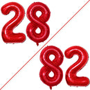 GOER Number 28 Balloons for 28th Birthday Party Decorations,42 Inch Jumbo Foil Helium 82 Balloons for 82nd Birthday Party Decoration (Red) by TinyTreasures Baby Boutique