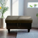 Ottoman Rectangular Storage Ottoman Bench, Flannel Footrest Stool Footstool with Lid for Living Room, Bedroom, Entryway, Taupe&Black, 35"x23.5"x17.5" by CozyNest Decor