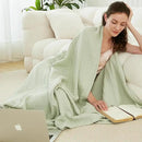 EMME Cotton Blanket Twin Size 100% Muslin Soft, Breathable Gauze, All Season, Pre-Washed (Mint Green, 60"x80") by CozyNest Decor