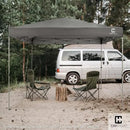 CAPHAUS 12ft x 12ft Patented One-Push Pop Up Outdoor Canopy Tent, Heavy-Duty Commercial Grade w/Central Lock, Portable and Instant Folding Shelter with Wheeled Carry Bag and Weight Bag, Dark Grey by GreenHaven Gardens