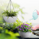 10 inch Hanging Planters for Outdoor Indoor Plants with Drainage Holes and Chain, 2 Pack Round Hanging Flower Plant Pots for Garden Home Porch Decor, Speckled White by GreenHaven Gardens