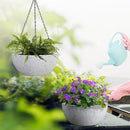 10 inch Hanging Planters for Outdoor Indoor Plants with Drainage Holes and Chain, 2 Pack Round Hanging Flower Plant Pots for Garden Home Porch Decor, Speckled White by GreenHaven Gardens
