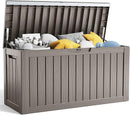 80 Gallon Resin Deck Box, Lockable Patio Outdoor Storage Box for Furniture, Garden Tools and Tools Storage, Waterproof Outside Storage Boxes - Grey by GreenHaven Gardens
