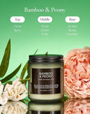 M&SENSE Bamboo Peony Spring Jar Candles for Home Scented Natural Organic Soy Candle Gifts for Women, 7.05oz 50 Hour Hours Burn Fresh Smelling Aromatherapy Gifts for Stress Relief by CozyNest Decor