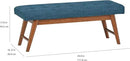 Amazon Basics Modern Haraden Upholstered Button-Tufted Bench, Blue, 16 x 44 x 17 in (Previously Rivet brand) by CozyNest Decor