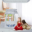 Baby Ball Pit for Toddler with 50 Balls, Kids Pop Up Play Tent for Girls, Princess Toys Gifts for Children Indoor & Outdoor Playhouse (Gray: Gray/White/Babyblue, 109x90cm/50 Balls) by TinyTreasures Baby Boutique
