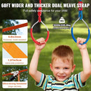 VEVOR Ninja Warrior Obstacle Course for Kids, 2 x 60 ft Weatherproof Slacklines, 500lbs Weight Capacity Monkey Line, Outdoor Playset Equipment, Backyard Toys Training Equipment Set with 14 Obstacles by TinyTreasures Baby Boutique