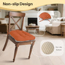 Non Slip Chair Cushions for Dining Chairs Set of 4 Kitchen Chair Cushions 18"x18"x3" Turfted Chair Pads Comfortable and Soft Seat Cushion with Ties, Orange by CozyNest Decor