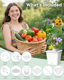 Vertical Hydroponics Growing System Kit, Indoor Outdoor Gardening System Kits, Herb & Fruits Growing Tower, 6 Layer 30 Pods by CozyNest Decor