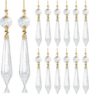 H&D 15pcs Large Clear Crystal Chandelier 60mm Icicle U-Drop Prisms Lamp Parts Brass Connectors by GreenHaven Gardens