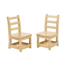 ECR4Kids Three Rung Ladderback Chair with Storage, 10in Seat Height , Classroom Seating, Honey, 2-Pack by CozyNest Decor