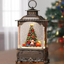 Christmas Tree Snow Globe Lantern Christmas Decorations Gifts Auto Snowfall Glitter Music Collection Snowman Train Candy Cane with 6H Timer USB/Battery Powered 10.2 inch by CozyNest Decor