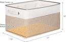Kntiwiwo Large Fabric Foldable Storage Bin 17" x 11.8" x 9.8" Storage Baskets with Handle Large Cube Storage boxes for Closet, Shelves, Home, Set of 3, Beige by CozyNest Decor