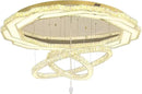 Flashing God Extra Large Chandelier Dia 55" Gold Chandeliers Flush Mount Chandelier for Living Room Bedroom Dining Room Hallway Dimmable 3 Rings Chandeliers by CozyNest Decor