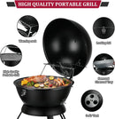 14inch Portable Charcoal Grill with Warming Rack, Small bbq Charcoal Grill Tabletop Foldable Grills for Backyard, Camping, Black by GreenHaven Gardens