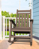 SERWALL Outdoor Rocking Chair Set of 2, HDPE Rocking Chairs for Adult, All Weather Porch Rockers for Lawn Garden, Coffee by GreenHaven Gardens