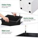 30" Tall Planters Set of 2, Outdoor＆Indoor Black Planter Pots, High Front Porch Planter Pots with Drainage Holes＆Water Level Monitor Movable Wheels ＆Inner Bucket, Automatic Watering, White by GreenHaven Gardens