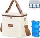 Breastmilk Cooler Bag with Ice Pack - Breast Milk Cooler Travel Bag Fits 6 Bottles Up to 11 Oz Insulated Baby Bottle Cooler Bag Breastmilk Storage Bag Cooler Perfect for Nursing Mom Daycare, Beige by TinyTreasures Baby Boutique