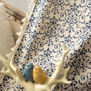 Sutuo Home Boho Curtain 84 Inches Length Semi-Blackout Bohemian Damask Moroccan Florals Print Darkening Curtains Tassels, Rod Pocket Window Treatment Drapes for Bedroom, 1 Panel 59" W x 84" L, Blue by CozyNest Decor