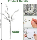 Geegoods 10 Stems White Faux Flowers for Vase – Real Touch Artificial Baby Breath Branches Long Stem for Tall Vase Indoor Home Table Centerpieces Decoration by CozyNest Decor