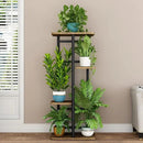 LINZINAR Plant Stand 4 Tier 5 Potted Indoor Plant Shelf Multiple Stands for Garden Corner Balcony Living Room (4 Tier 5 Potted, Black) by GreenHaven Gardens