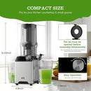 Cold Press Juicer, Juicer Machines with 4.35'' Wide Feed Chute, Stainless Steel Masticating Juicers Easy to Clean, Ergonomic Operational Panel Design, High Juice Yield, Gray Knob by CozyNest Decor