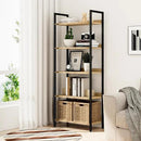 NUMENN Bookshelf, 5 Tier Bookshelves, Home Office Bookcase Shelf Storage Organizer, Free Standing Storage Shelving Unit for Bedroom, Living Room and Home Office, Natural by CozyNest Decor