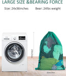 Mesh Laundry Bags with Adjustable Shoulder Strap, 24" x 36" Heavy Duty Nylon, Drawstring Closure, 3-Pack, Mixed Colors by TinyTreasures Baby Boutique