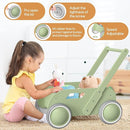 2025 HOMEKOL Wooden Baby Walker,Baby Push Walker, Adjustable Speed Baby Walker for Boys and Girls, Baby Activity Center, Gift for Birthday, Christmas and New Year Nature Green by TinyTreasures Baby Boutique