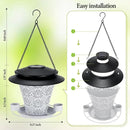 Solar Bird Feeders for Outside Hanging Metal Wild Bird Feeder Solar Lanterns Outdoor Waterproof Garden Decor for Yard White by GreenHaven Gardens