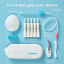 Frida Baby Basics Kit, Baby Essentials Kit Includes Nasal Aspirator Snotsucker, NailFrida Nail Files, Windi Gas Relief, DermaFrida Bath Brush + Silicone Carry Case by TinyTreasures Baby Boutique