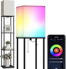 SUNMORY Floor Lamp with Shelves, Smart APP Control Standing Lamps with RGB Bulb, 4-Tier Dimmable Floor Lamps for Living Room, Tall Lamp for Bedroom, Office, Corner Display Bookshelf Lamp by CozyNest Decor
