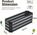 KING BIRD Raised Garden Bed Kit with Bottom 2025 Upgraded Galvanized Planter Garden Box Outdoor & Indoor for Gardening, Vegetables, Flowers, Dark Grey, 35.4x11.8x11.8 in by GreenHaven Gardens
